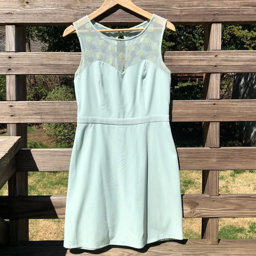 Lauren Conrad Seafoam Dress Polka Dot